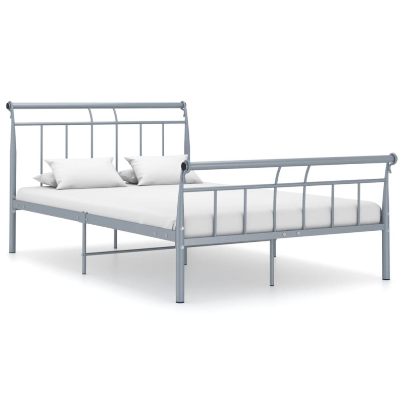 vidaXL Bettgestell Grau Metall 120x200 cm vidaXL Bettgestell Grau Metall 120x200 cm