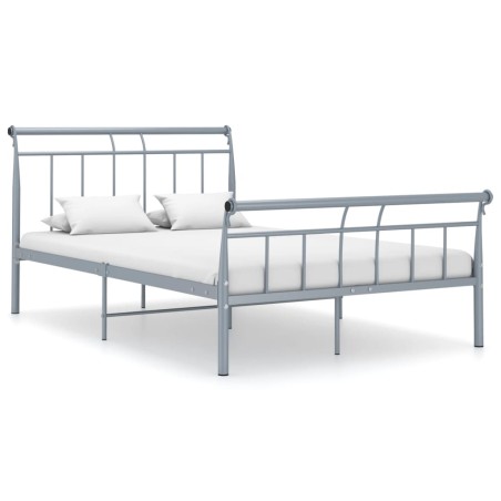 vidaXL Bettgestell Grau Metall 120x200 cm