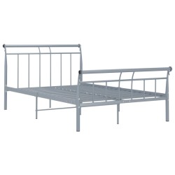 vidaXL Bettgestell Grau Metall 120x200 cm