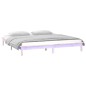 vidaXL Massivholzbett mit LEDs 135x190 cm vidaXL Massivholzbett mit LEDs 135x190 cm