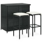 3-tlg. Bar Set Poly Rattan Schwarz 3-tlg. Bar Set Poly Rattan Schwarz