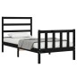 vidaXL Massivholzbett mit Kopfteil Schwarz 90x200 cm vidaXL Massivholzbett mit Kopfteil Schwarz 90x200 cm