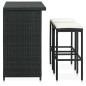 3-tlg. Bar Set Poly Rattan Schwarz 3-tlg. Bar Set Poly Rattan Schwarz