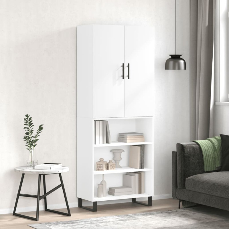 Highboard Weiß 69,5x34x180 cm Holzwerkstoff Highboard Weiß 69,5x34x180 cm Holzwerkstoff