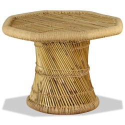 vidaXL Couchtisch Bambus Achteckig 60x60x45 cm