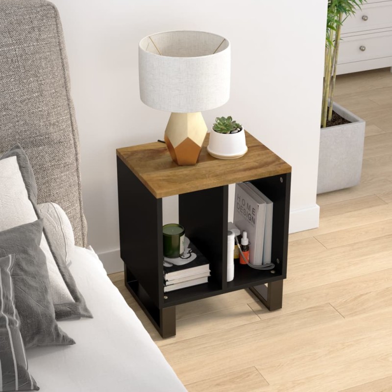 vidaXL Beistelltisch 40x31x46 cm Massivholz Mango & Holzwerkstoff vidaXL Beistelltisch 40x31x46 cm Massivholz Mango & Holzwerkstoff