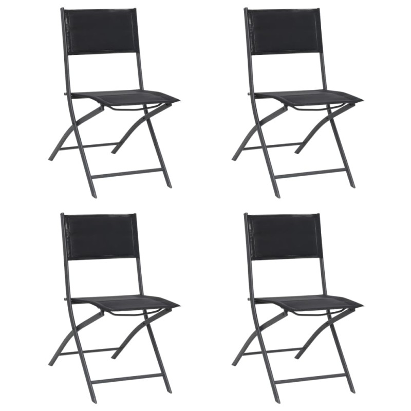 Klappbare Gartenstühle 4 Stk. Stahl und Textilene Klappbare Gartenstühle 4 Stk. Stahl und Textilene