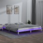 vidaXL Massivholzbett mit LEDs Weiß 135x190 cm vidaXL Massivholzbett mit LEDs Weiß 135x190 cm