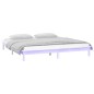 vidaXL Massivholzbett mit LEDs Weiß 135x190 cm vidaXL Massivholzbett mit LEDs Weiß 135x190 cm
