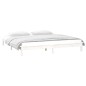 vidaXL Massivholzbett mit LEDs Weiß 135x190 cm vidaXL Massivholzbett mit LEDs Weiß 135x190 cm