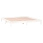 vidaXL Massivholzbett mit LEDs Weiß 135x190 cm vidaXL Massivholzbett mit LEDs Weiß 135x190 cm