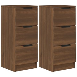 vidaXL Sideboards 2 Stk. Braun Eichen-Optik 30x30x70 cm Holzwerkstoff