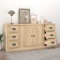 vidaXL Sideboards 3 Stk. Sonoma-Eiche Holzwerkstoff vidaXL Sideboards 3 Stk. Sonoma-Eiche Holzwerkstoff
