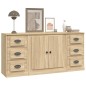 vidaXL Sideboards 3 Stk. Sonoma-Eiche Holzwerkstoff vidaXL Sideboards 3 Stk. Sonoma-Eiche Holzwerkstoff