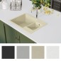vidaXL Küchenspüle mit Überlauf Doppelbecken Beige Granit vidaXL Küchenspüle mit Überlauf Doppelbecken Beige Granit