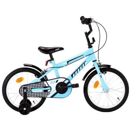 vidaXL Kinderfahrrad 16 Zoll Schwarz und Blau