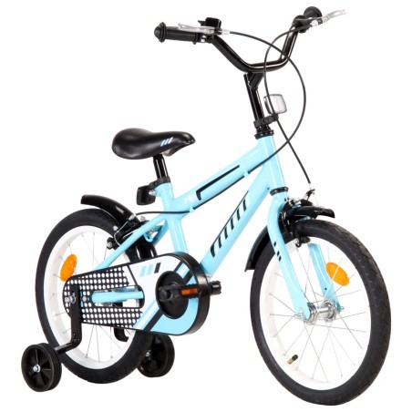 vidaXL Kinderfahrrad 16 Zoll Schwarz und Blau