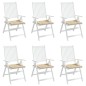 Gartenstuhl-Kissen 6 Stk. Beige 50x50x3 cm Oxford-Gewebe Gartenstuhl-Kissen 6 Stk. Beige 50x50x3 cm Oxford-Gewebe