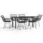 vidaXL 7-tlg. Garten-Essgruppe Schwarz Poly Rattan vidaXL 7-tlg. Garten-Essgruppe Schwarz Poly Rattan