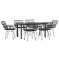 vidaXL 7-tlg. Garten-Essgruppe Schwarz Poly Rattan vidaXL 7-tlg. Garten-Essgruppe Schwarz Poly Rattan
