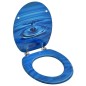 vidaXL Toilettensitz mit Deckel MDF Blau Wassertropfen-Design vidaXL Toilettensitz mit Deckel MDF Blau Wassertropfen-Design