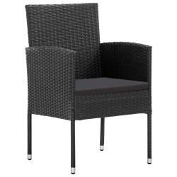 Gartenstühle 2 Stk. Poly-Rattan Schwarz