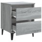 vidaXL Nachttisch mit Metallbeinen Grau Sonoma 40x35x50 cm vidaXL Nachttisch mit Metallbeinen Grau Sonoma 40x35x50 cm