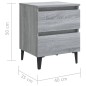 vidaXL Nachttisch mit Metallbeinen Grau Sonoma 40x35x50 cm vidaXL Nachttisch mit Metallbeinen Grau Sonoma 40x35x50 cm