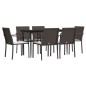 vidaXL 7-tlg. Garten-Essgruppe mit Kissen Poly Rattan und Stahl vidaXL 7-tlg. Garten-Essgruppe mit Kissen Poly Rattan und Stahl