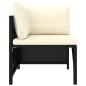3-Sitzer-Gartensofa mit Auflagen Schwarz Poly Rattan 3-Sitzer-Gartensofa mit Auflagen Schwarz Poly Rattan