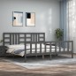 vidaXL Massivholzbett mit Kopfteil Grau 200x200 cm vidaXL Massivholzbett mit Kopfteil Grau 200x200 cm