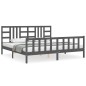 vidaXL Massivholzbett mit Kopfteil Grau 200x200 cm vidaXL Massivholzbett mit Kopfteil Grau 200x200 cm