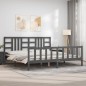 vidaXL Massivholzbett mit Kopfteil Grau 200x200 cm vidaXL Massivholzbett mit Kopfteil Grau 200x200 cm