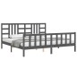 vidaXL Massivholzbett mit Kopfteil Grau 200x200 cm vidaXL Massivholzbett mit Kopfteil Grau 200x200 cm
