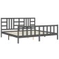 vidaXL Massivholzbett mit Kopfteil Grau 200x200 cm vidaXL Massivholzbett mit Kopfteil Grau 200x200 cm