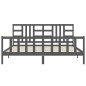 vidaXL Massivholzbett mit Kopfteil Grau 200x200 cm vidaXL Massivholzbett mit Kopfteil Grau 200x200 cm