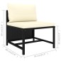 3-Sitzer-Gartensofa mit Auflagen Schwarz Poly Rattan 3-Sitzer-Gartensofa mit Auflagen Schwarz Poly Rattan