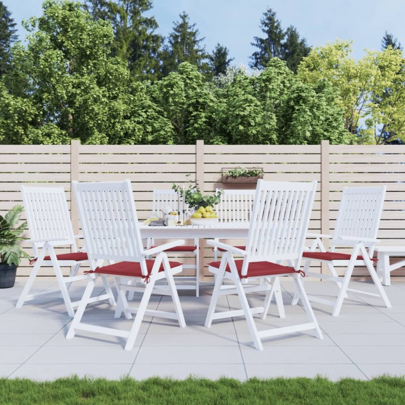 Gartenstuhl-Kissen 6 Stk. Weinrot 50x50x3 cm Oxford-Gewebe Gartenstuhl-Kissen 6 Stk. Weinrot 50x50x3 cm Oxford-Gewebe