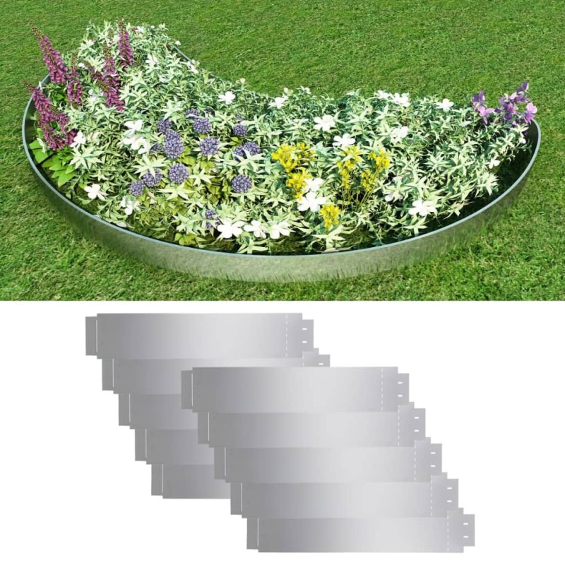 vidaXL Rasenkanten 10 Stk. Verzinkter Stahl 100 x 20 cm vidaXL Rasenkanten 10 Stk. Verzinkter Stahl 100 x 20 cm