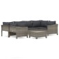 vidaXL 7-tlg. Garten-Lounge-Set mit Kissen Grau Poly Rattan vidaXL 7-tlg. Garten-Lounge-Set mit Kissen Grau Poly Rattan