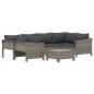 vidaXL 7-tlg. Garten-Lounge-Set mit Kissen Grau Poly Rattan vidaXL 7-tlg. Garten-Lounge-Set mit Kissen Grau Poly Rattan