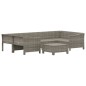 vidaXL 7-tlg. Garten-Lounge-Set mit Kissen Grau Poly Rattan vidaXL 7-tlg. Garten-Lounge-Set mit Kissen Grau Poly Rattan