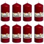 Bolsius Stumpenkerzen 8 Stk. 130 x 68 mm Weinrot Bolsius Stumpenkerzen 8 Stk. 130 x 68 mm Weinrot