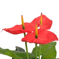 vidaXL Künstliche Flamingoblume mit Topf 90 cm Rot und Gelb