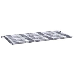 Gartenbank-Auflage Grau Karomuster 100x50x3 cm Oxford-Gewebe