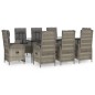 vidaXL 9-tlg. Garten-Essgruppe mit Kissen Schwarz und Grau Poly Rattan vidaXL 9-tlg. Garten-Essgruppe mit Kissen Schwarz und Grau Poly Rattan