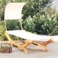 Loungebett mit Dach 100x200x126 cm Bugholz Massiv Creme Loungebett mit Dach 100x200x126 cm Bugholz Massiv Creme