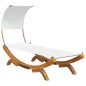 Loungebett mit Dach 100x200x126 cm Bugholz Massiv Creme Loungebett mit Dach 100x200x126 cm Bugholz Massiv Creme