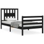 vidaXL Massivholzbett mit Kopfteil Schwarz 90x200 cm vidaXL Massivholzbett mit Kopfteil Schwarz 90x200 cm