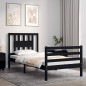 vidaXL Massivholzbett mit Kopfteil Schwarz 90x200 cm vidaXL Massivholzbett mit Kopfteil Schwarz 90x200 cm